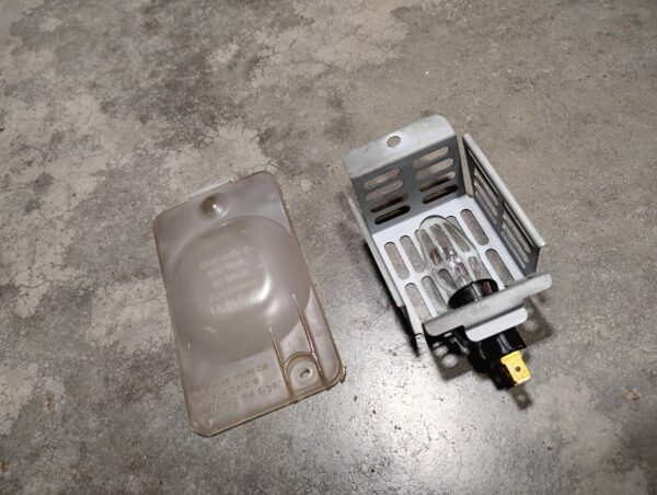 OEM Maytag Dryer Drum Light Cover Assembly W10783606 for model #MGDB765FW0